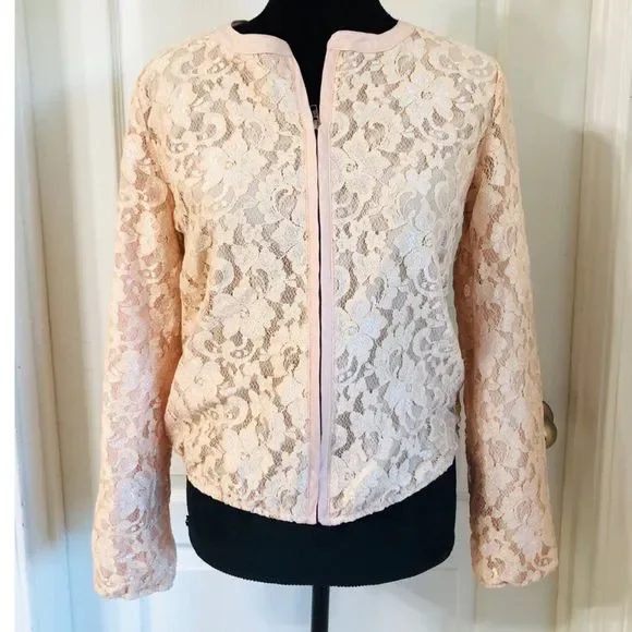Michael Stars 🌟 🌟Blush Lace Bomber Jacket - Picture 1 of 4